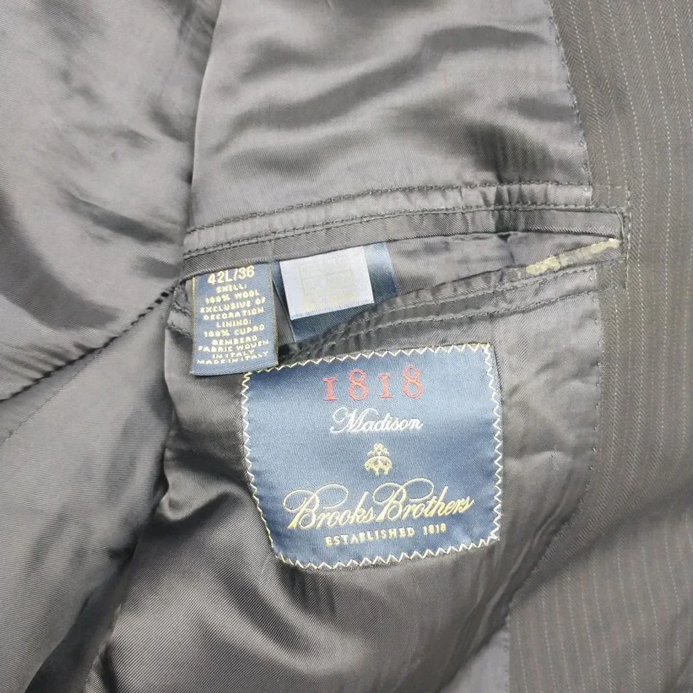 Brooks Brothers Blazer Mens 42L Blue Wool Madison Trabaldo Togna 2 Button Jacket